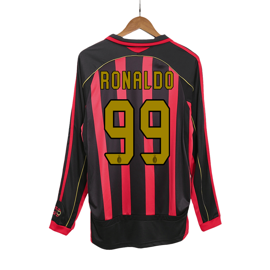 RONALDO #99 AC Milan Domači Retro Nogometni Dres z Dolgimi Rokavi 2006/07
