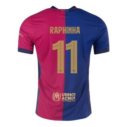 Avtenti?na nogometna majica RAPHINHA #11 Barcelona 2024/25 v gosteh, ?rna - UCL (nekdanji sponzor)