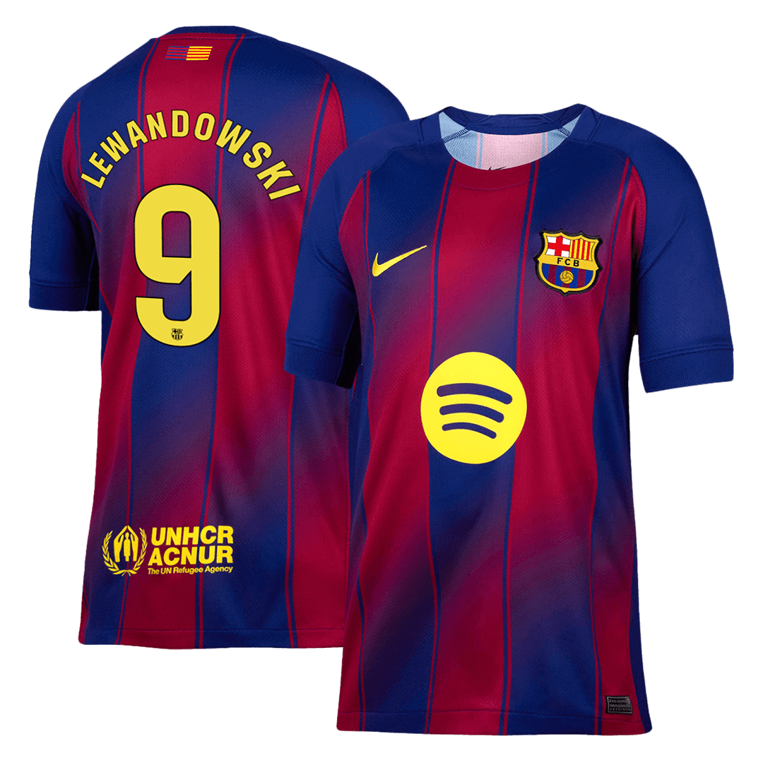 LEWANDOWSKI #9 Barcelona Doma?a nogometna majica 2025/26 rde?a in modra