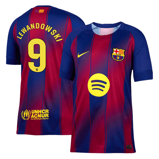 LEWANDOWSKI #9 Barcelona Doma?a nogometna majica 2025/26 rde?a in modra