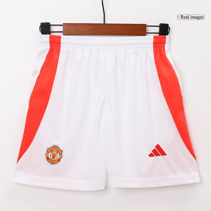 Camiseta y Pantalones Cortos de Fútbol de Local del Manchester United para Niños (2024/25)