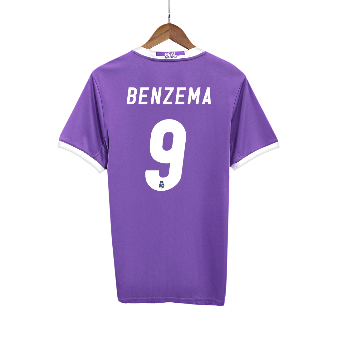 BENZEMA #9 Camiseta de fútbol retro de visitante del Real Madrid 2016/17