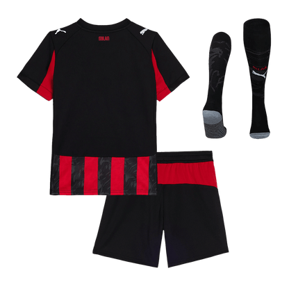 Domači nogometni dresi AC Milan za otroke, celoten komplet 2025/26