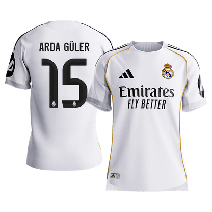 ARDA GÜLER #15 Camiseta Versión Jugador Local del Real Madrid 2025/26