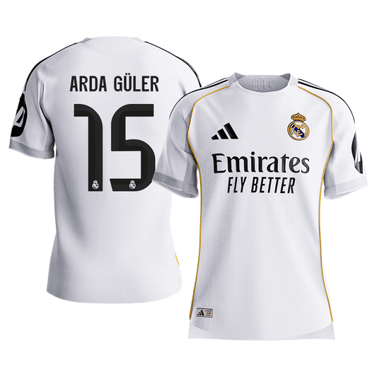 ARDA GÜLER #15 Real Madrid Home Player Version Jersey 2025/26