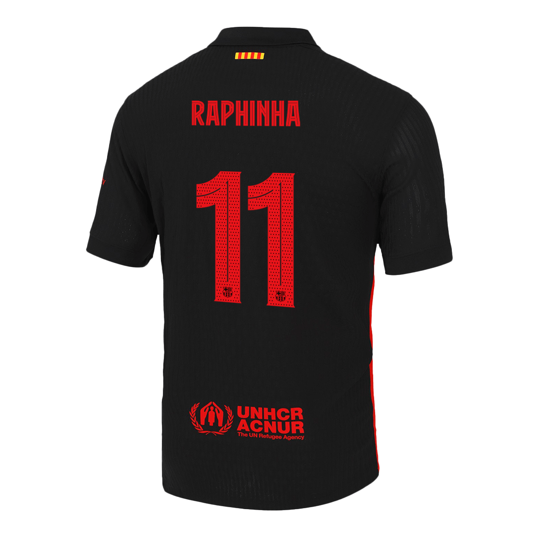 Authentic RAPHINHA #11 Barcelona 2024/25 Black - UCL (prej?nji sponzor)