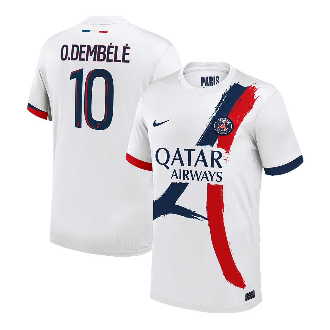 Camiseta de fútbol del PSG O.DEMBÉLÉ #10 PSG visitante personalizada 2024/25