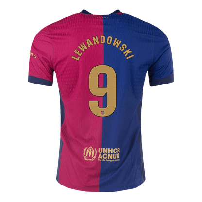 Camiseta de fútbol local del Barcelona LEWANDOWSKI #9 auténtica 2024/25 - Logotipo de Spotify sin texto