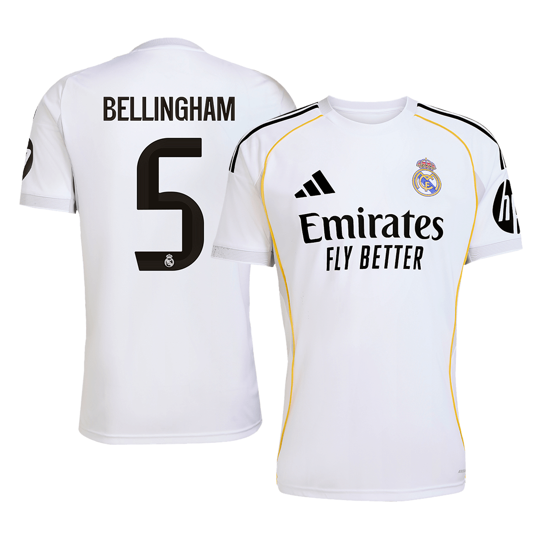 Real Madrid BELLINGHAM #5 Home Soccer Jersey 2025/26