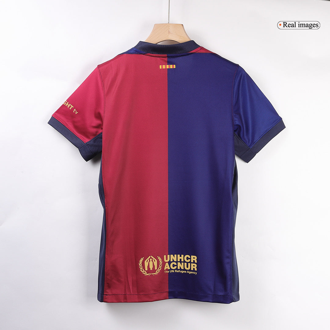 LEWANDOWSKI #9 Domači nogometni dres Barcelona 2024/25 – Logotip Spotify brez besedila
