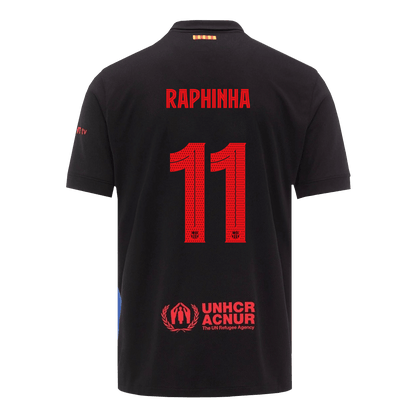 RAPHINHA #11 Barcelona Soccer Jersey Away Shirt 2024/25 - UCL (Spotify Logo Without Text)