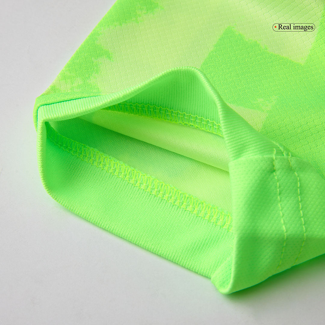 Barcelona 3rd Kids Away nogometna majica (majica, kratke hla?e in nogavice) 2024/25 zelena - UCL (logotip Spotify brez besedila)