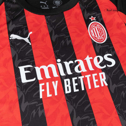 Domači nogometni dresi AC Milan za otroke, celoten komplet 2025/26