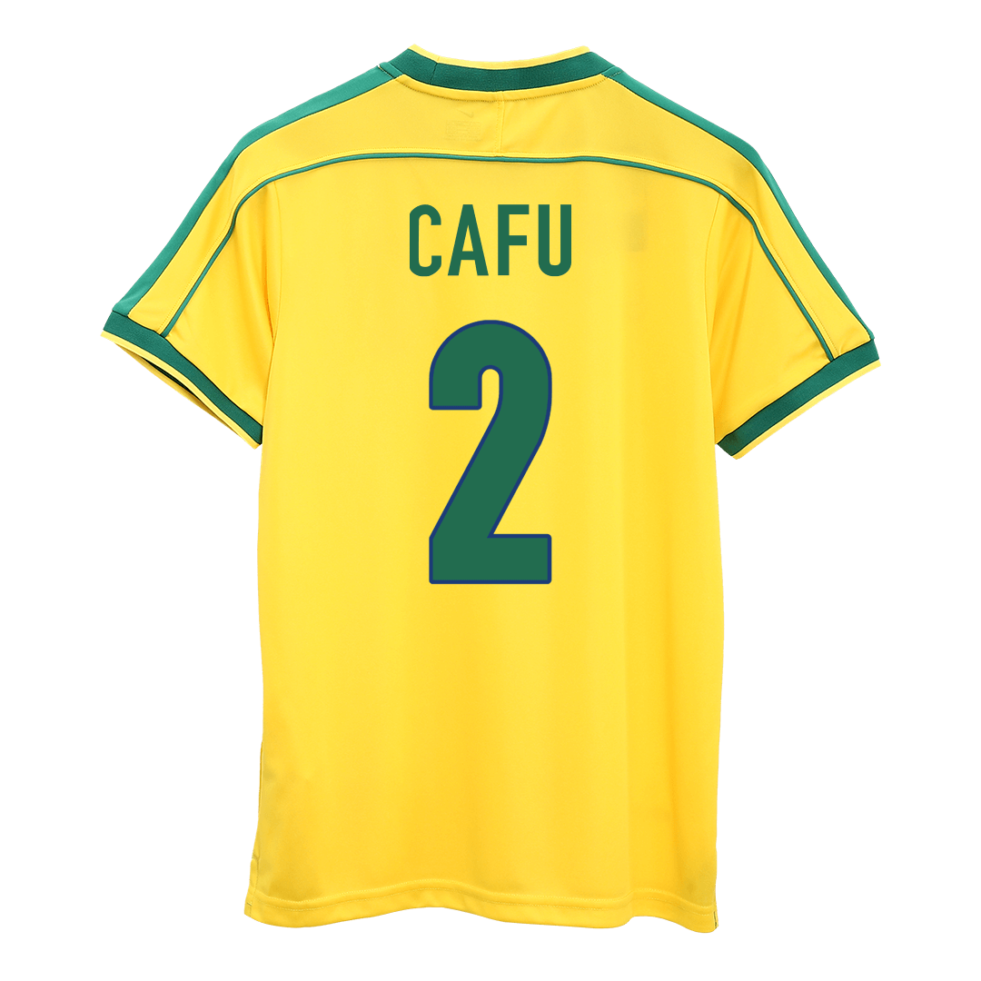 Retro Dres Brazilije Cafu #2 1998 - Doma?i Nogometni Dres - Svetovno Prvenstvo