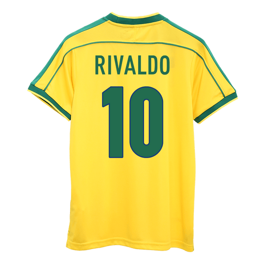 Camiseta de fútbol retro de Brasil, local, RIVALDO #10 - Mundial 1998