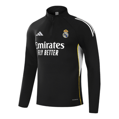 Real Madrid 1/4 Zip Tracksuit 2025/26 Kids Black