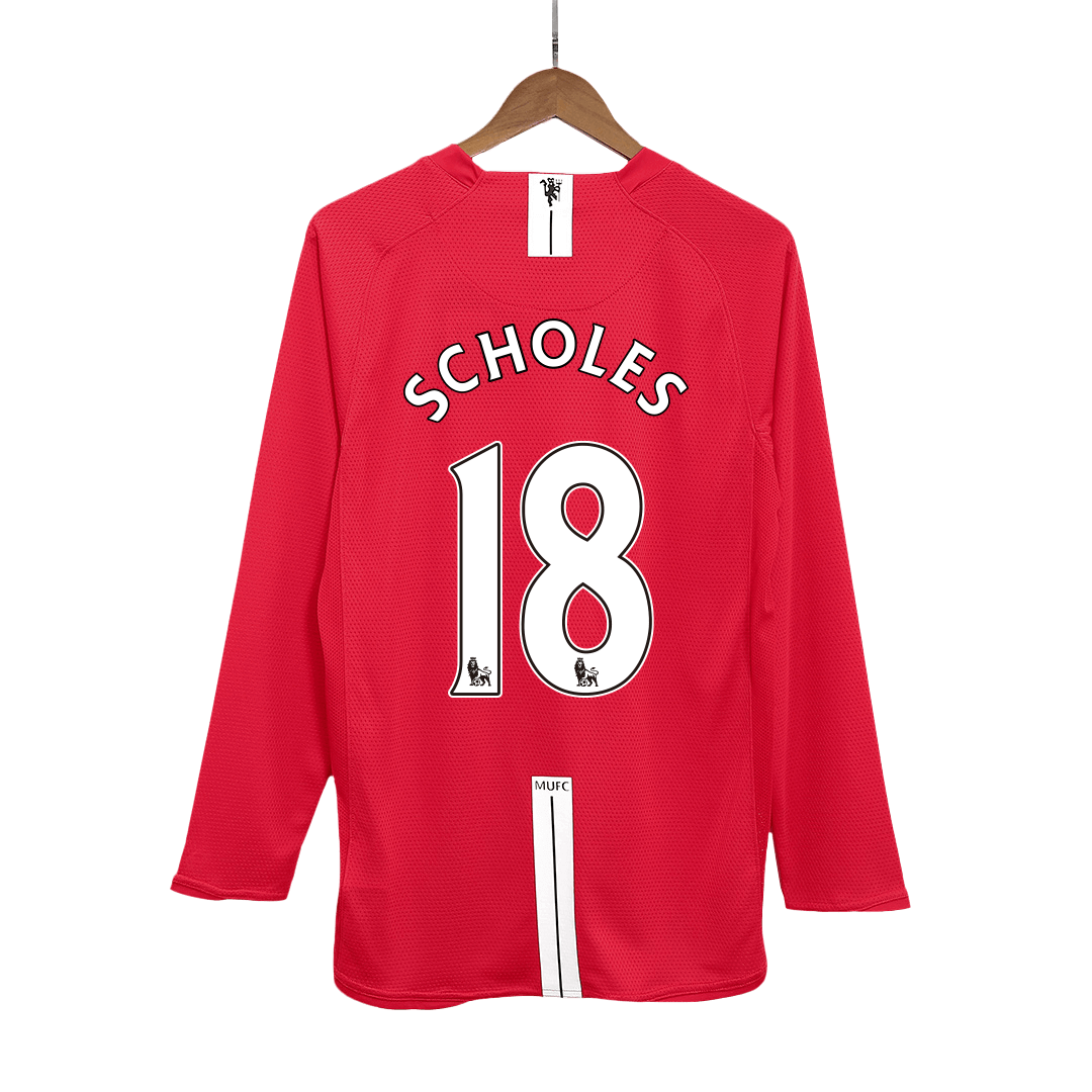 Retro dres SCHOLES #18 Manchester United Retro dres domači nogometni dres 2007/08