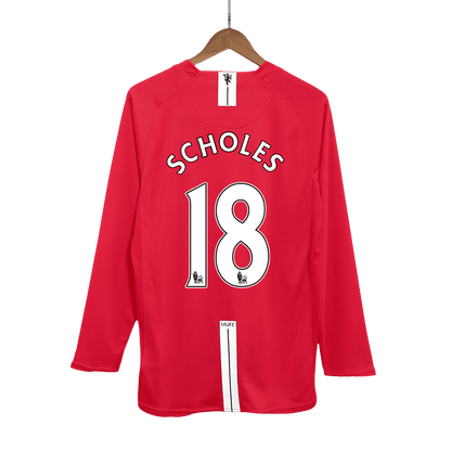 Retro dres SCHOLES #18 Manchester United Retro dres domači nogometni dres 2007/08