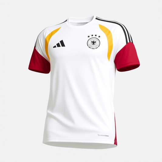 Camiseta de fútbol prepartido de Alemania Copa del Mundo 2026 Blanca