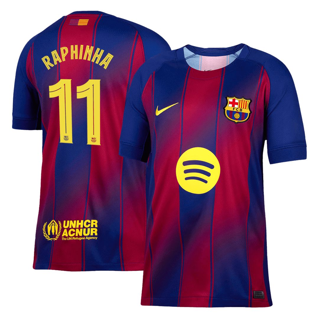 RAPHINHA #11 Barcelona doma?a nogometna majica 2025/26 rde?a in modra - UCL