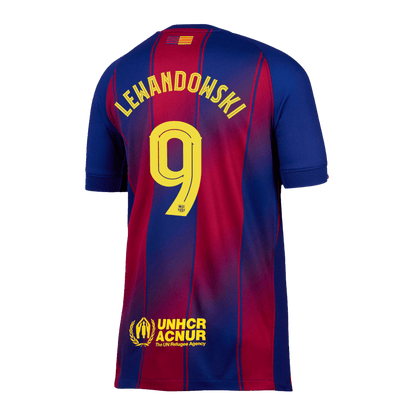LEWANDOWSKI #9 Authentic Barcelona Doma?a nogometna majica 2025/26 rde?a in modra - UCL