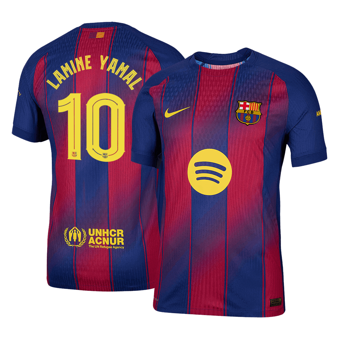 LAMINE YAMAL #10 Barcelona Home Authentic Soccer Jersey 2025/26 - UCL