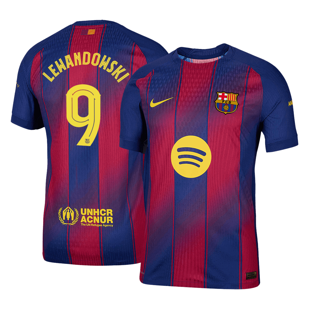 LEWANDOWSKI #9 Barcelona domači avtentični nogometni dres 2025/26 – UCL