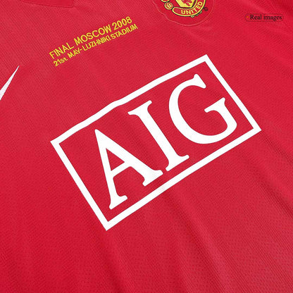 SCHOLES #18 Manchester United Retro Jersey Home Soccer Shirt 2007/08 - UCL Final