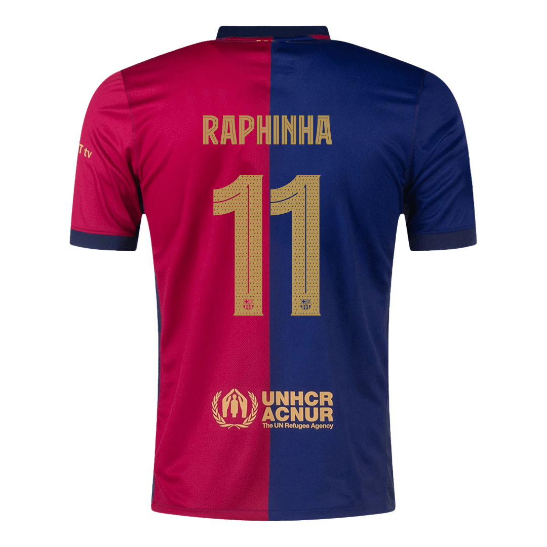 RAPHINHA #11 Domači dres FC Barcelona 2024/25, rdeče-moder - Liga prvakov