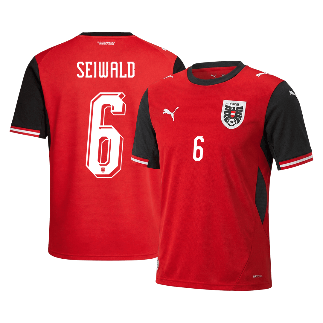 SEIWALD#6 Austria Camiseta de Fútbol de Local Mundial 2026 Roja