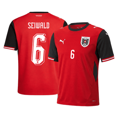 SEIWALD#6 Austria Camiseta de Fútbol de Local Mundial 2026 Roja