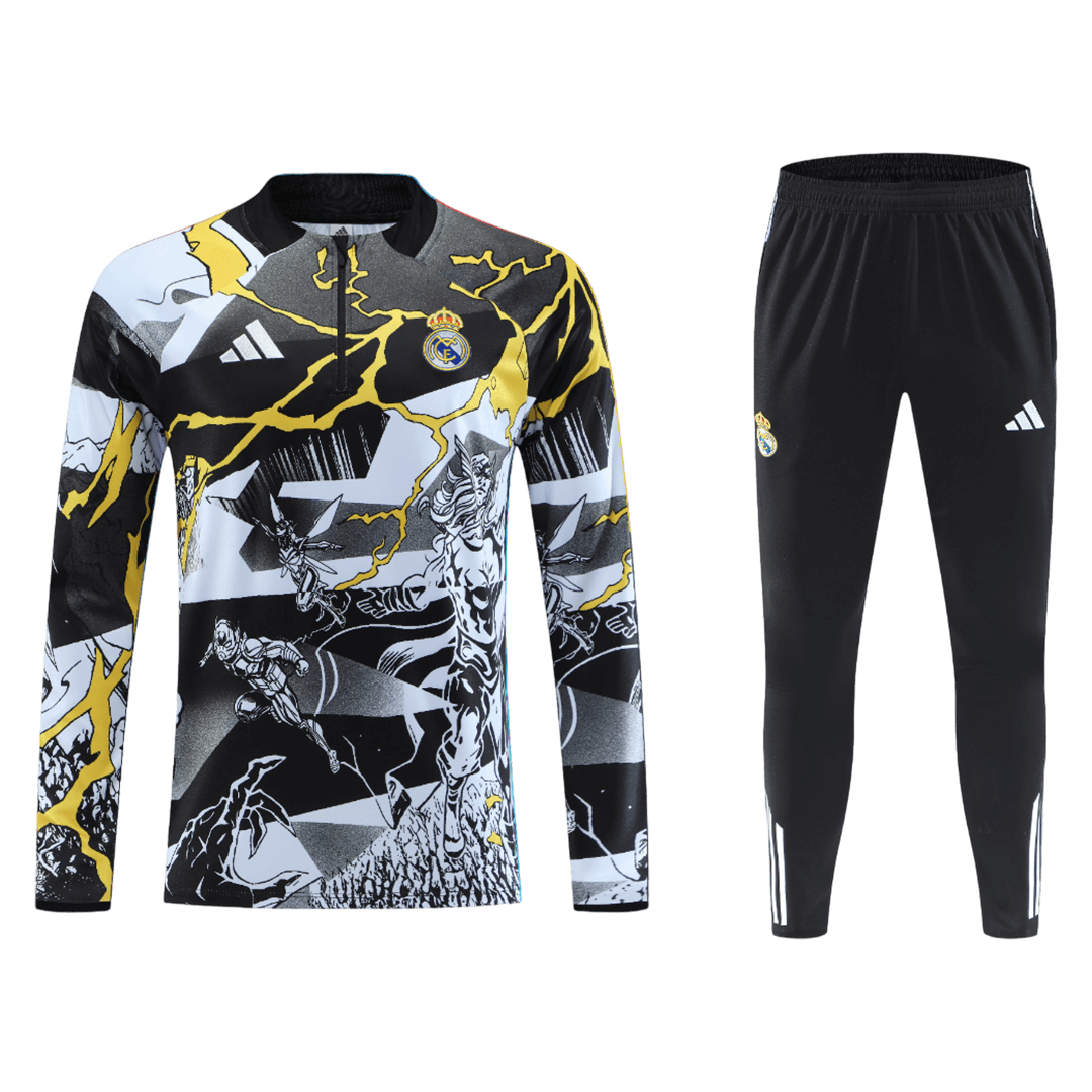 Real Madrid 1/4 Zip Tracksuit 2025/26 Black