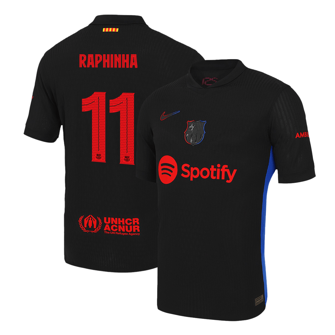 Authentic RAPHINHA #11 Barcelona 2024/25 Black - UCL (prej?nji sponzor)