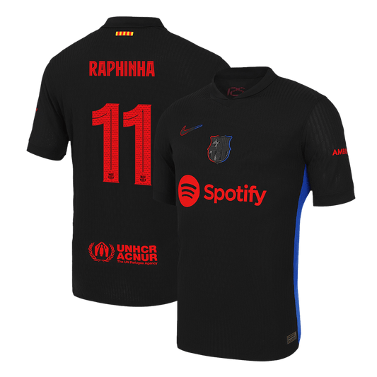 Authentic RAPHINHA #11 Barcelona 2024/25 Black - UCL (prej?nji sponzor)
