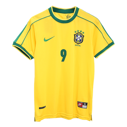 RONALDO #9 Retro 1998 Brazil Home Soccer Jersey - World Cup