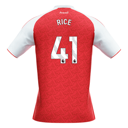 RICE #41 Arsenal Home Soccer Jersey 2025/26 Red