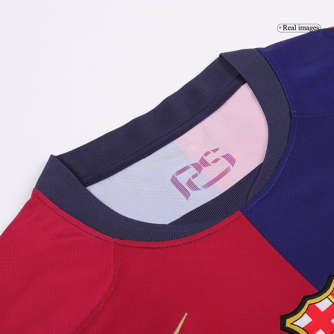 LEWANDOWSKI #9 Domači nogometni dres Barcelona 2024/25 – Logotip Spotify brez besedila
