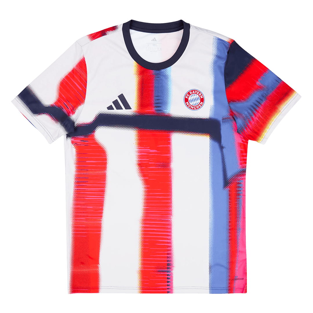 Camiseta de fútbol de calentamiento del Bayern de Múnich 2025/26 roja y blanca