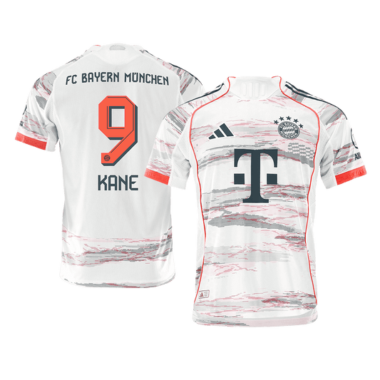 Camiseta de fútbol auténtica del Bayern de Múnich visitante 2025/26 KANE #9 blanca