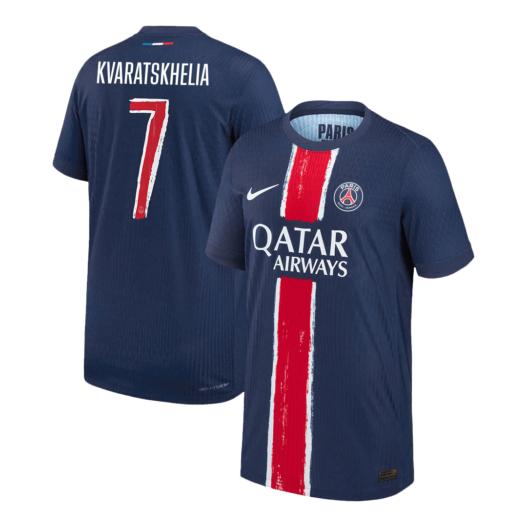 Camiseta de Fútbol PSG Auténtica KVARATSKHELIA #7 Camiseta de Casa PSG 2024/25 - UCL
