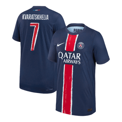 Camiseta de Fútbol PSG Auténtica KVARATSKHELIA #7 Camiseta de Casa PSG 2024/25 - UCL