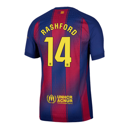 RASHFORD #14 Authentic Barcelona Doma?a nogometna majica 2025/26 Rde?a in modra