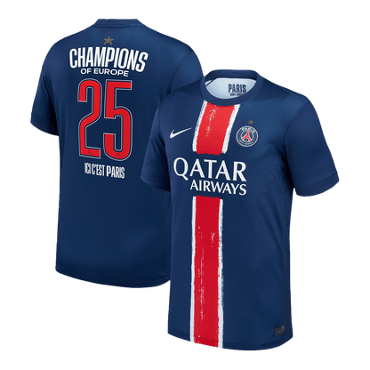 CHAMPIONS #25 Camiseta de fútbol del PSG Local Personalizada 2024/25 CAMPEONES DE EUROPA