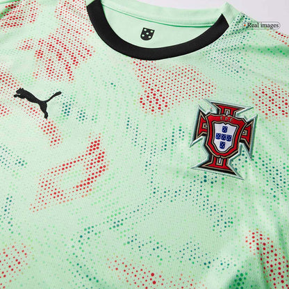Moški nogometni dres Portugalske za gostujoče tekme 2025 zelen - Žensko evropsko prvenstvo