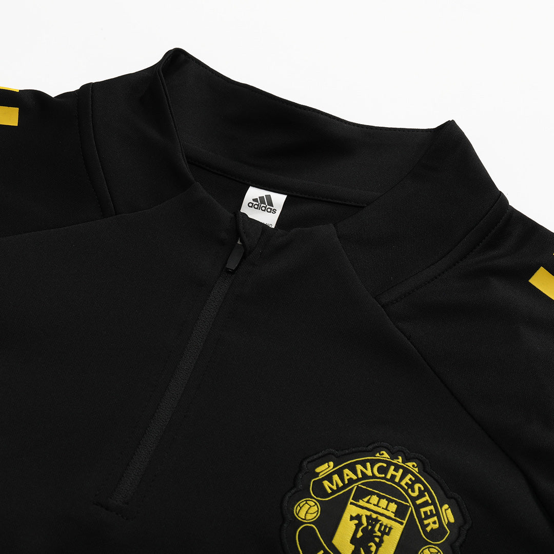 Manchester United otroški pulover z zadrgo do četrtine 2025/26, črn