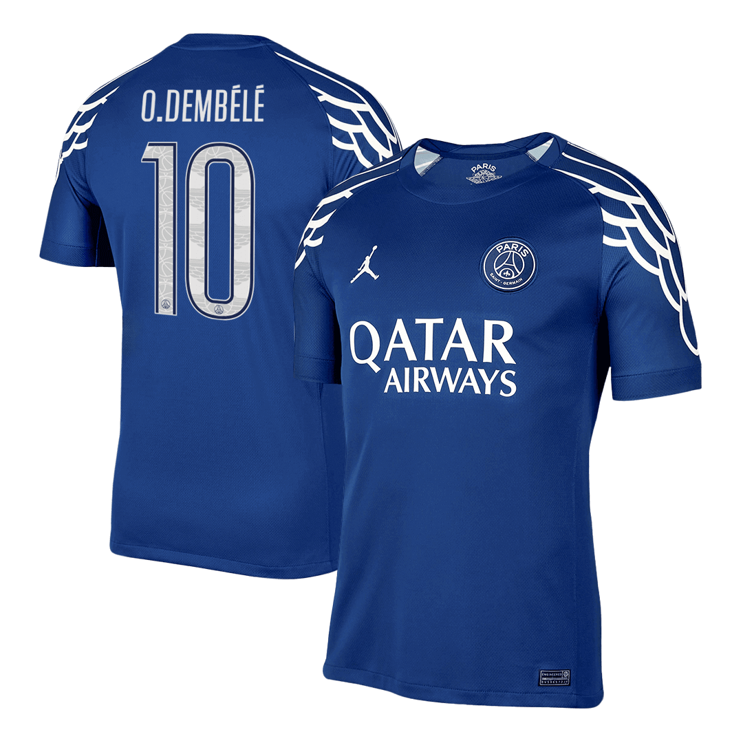 Camiseta de fútbol personalizada O.DEMBÉLÉ #10 del PSG, cuarta equipación, temporada 2024/25 - UCL