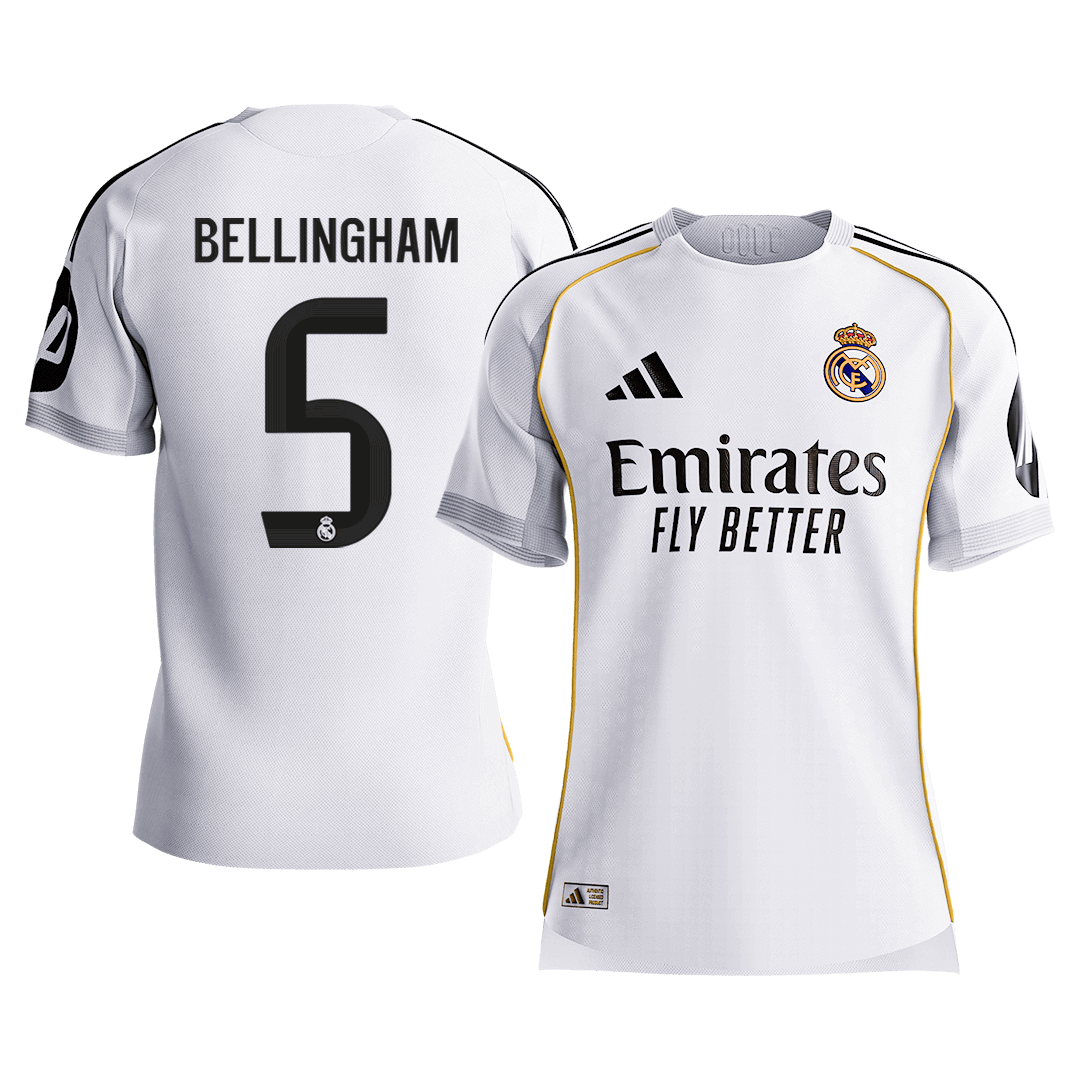 Real Madrid BELLINGHAM #5 Home Soccer Jersey Authentic 2025/26
