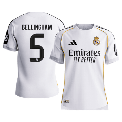 Real Madrid BELLINGHAM #5 Home Soccer Jersey Authentic 2025/26