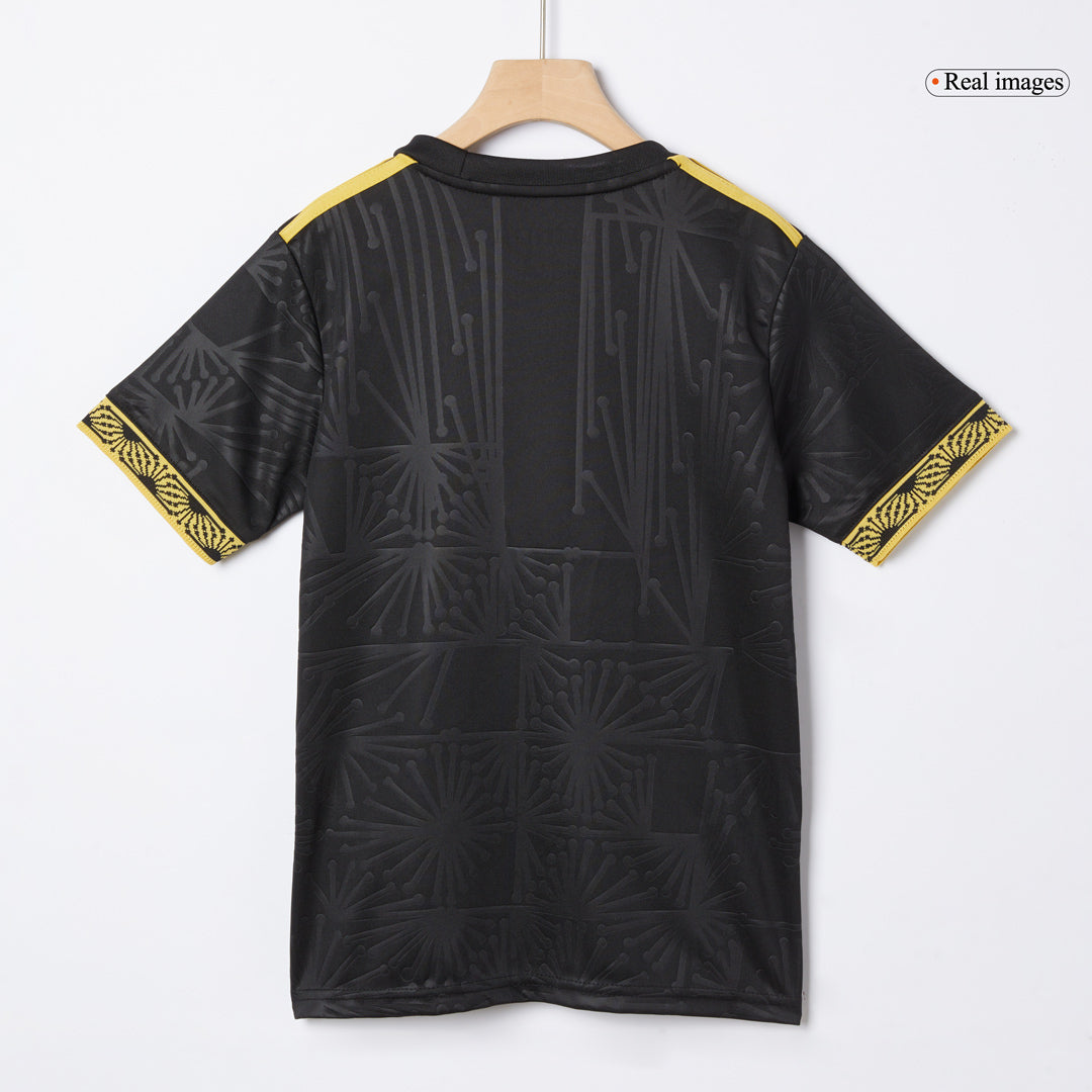 Kid's Mexico Third Away Soccer Jersey Kit(Jersey+Shorts) 2025 Black - Gold Cup