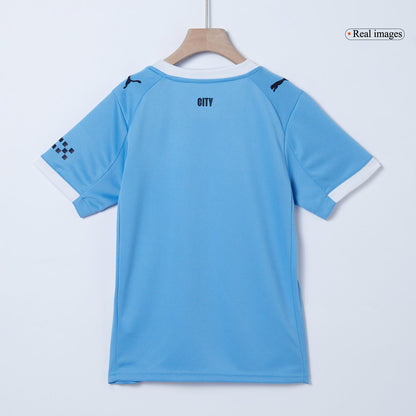 Equipación de fútbol de local del Manchester City para niños 2025/26